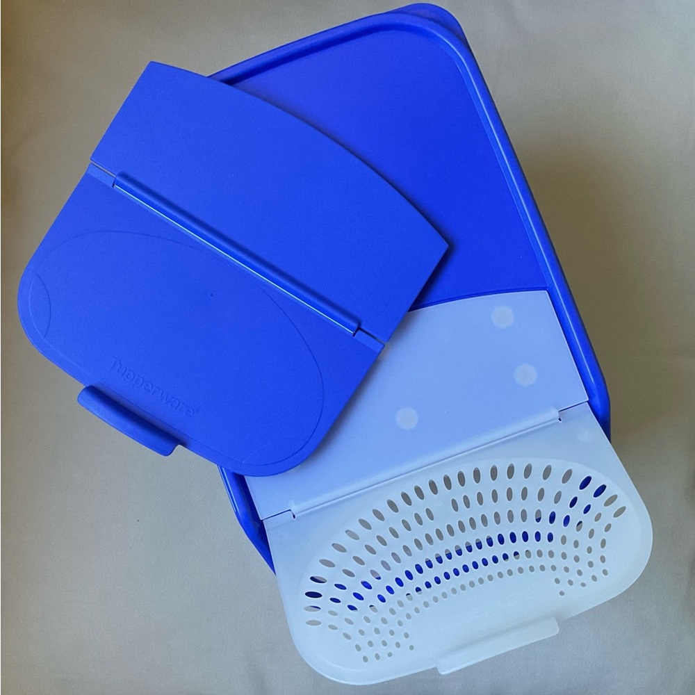 Tupperware Potato Onion Smart Container Keeper Clear/Blue 8.3L 4 Piece Set